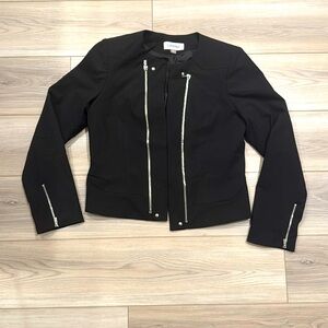 Calvin Klein Black Blazer w/Zippers, Size 10